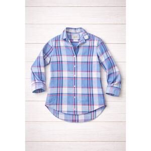 Grayson 100% Linen M Shirt Button Down The Hero Plaid Coastal Luxury Effortless